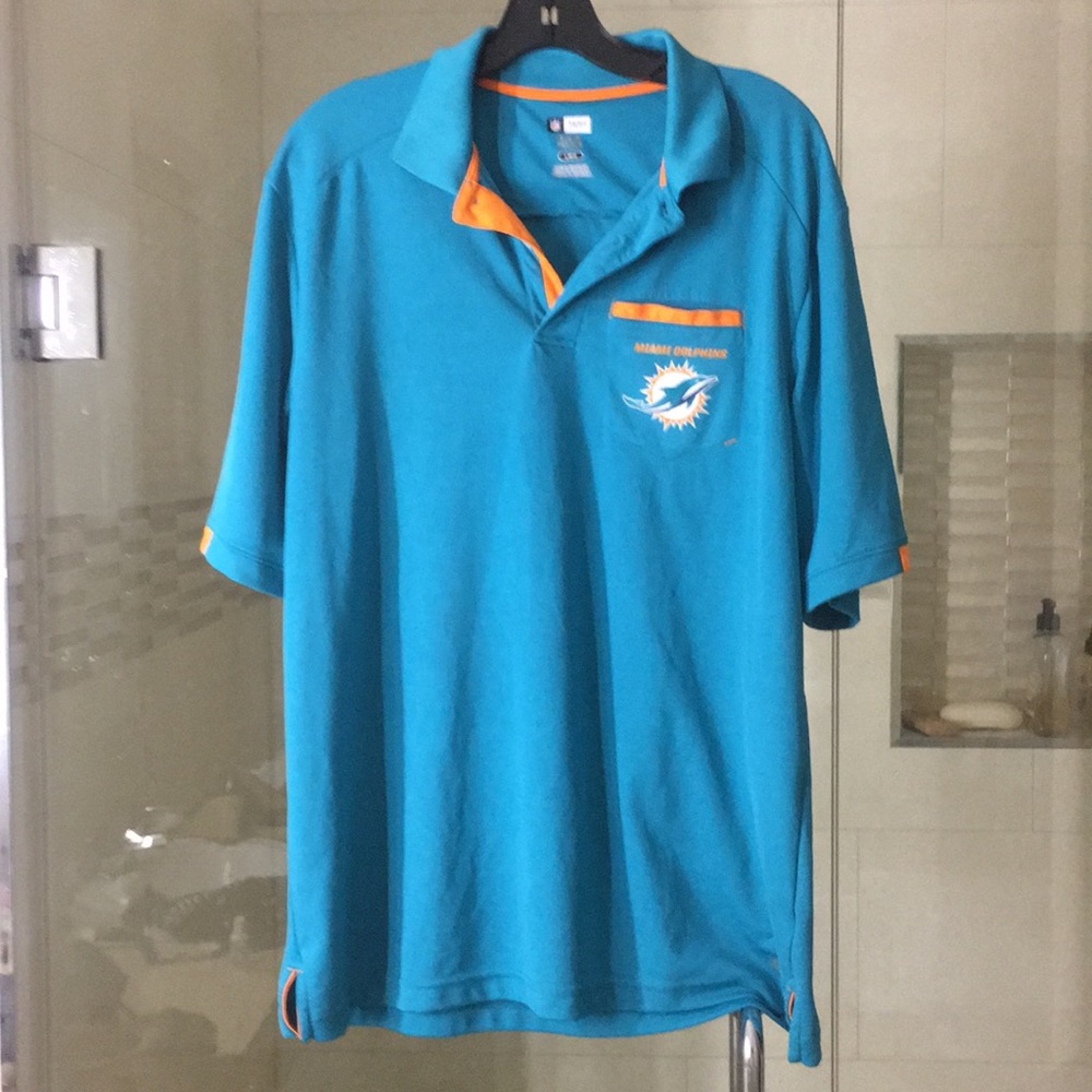 NFL Miami Dolphins polo style shirt sz L